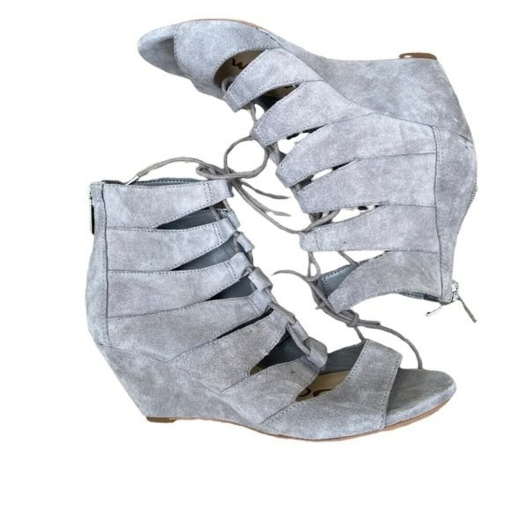 Sam Edelman Santina Lace up Suede Wedge